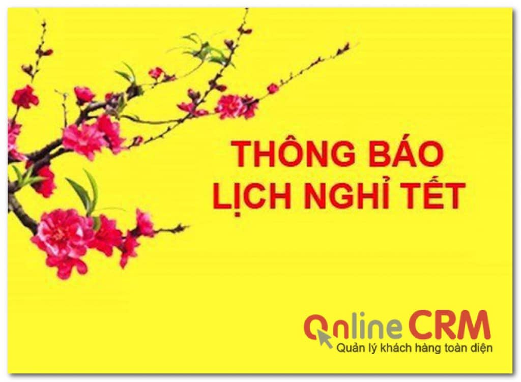 Thông báo lịch nghỉ tết nguyên đán 2019 -OnlineCRM