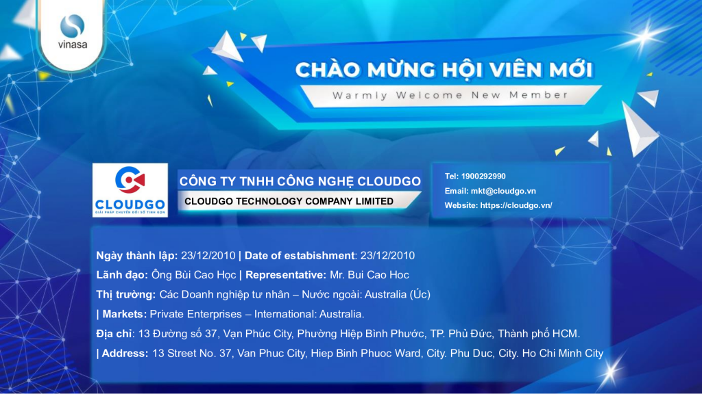  trang web cá cược bóng đá hợp pháp
 vinh dự trở thành hội viên của VINASA - Tổ chức xã hội, nghề nghiệp ngành CNTT Việt Nam