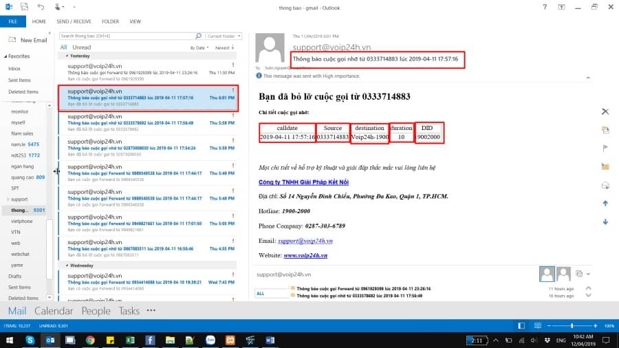 Missedl Call To Email Thông Báo Cuộc Gọi Nhỡ Qua Email