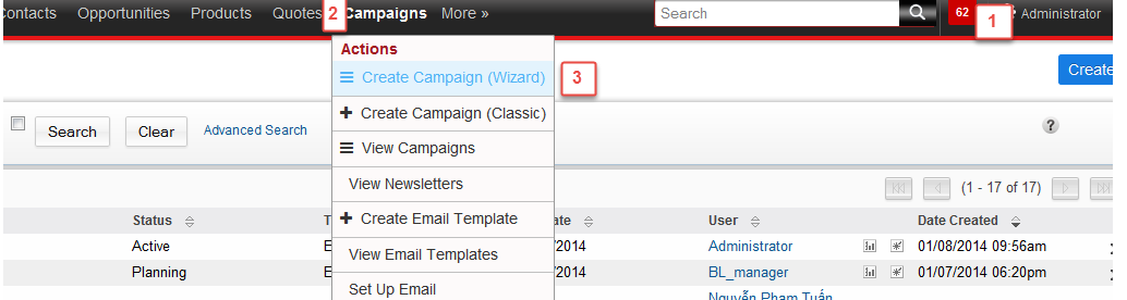 Tạo Campaign gửi email Marketing trên SugarCRM