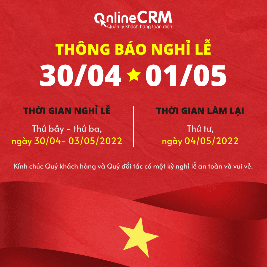 Lịch nghỉ lễ 30/4 - 1/5